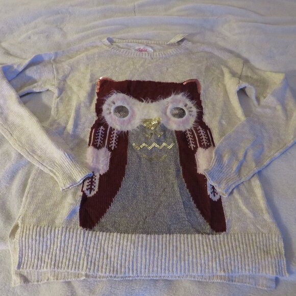 Justice Other - Justice Cream Owl Sweater  Long Sleeve  Sweater  Size 12